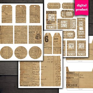 DIGITAL vintage Newspaper Junk Journal Kit Télécharger - Printable Grunge Newspaper Pages - VBM2427