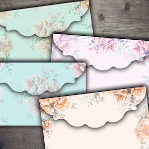 DIGITAL Vintage Floral Envelopes - Digital Collage Sheet Printables