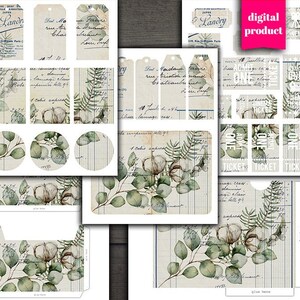 DIGITAL Vintage Botanical Junk Journal Kit - Afdrukbare Botanische Ephemera voor Junk Journals - VBM2514