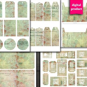 DIGITAL Shabby Chic Floral Junk Journal Kit - Éphéméride florale imprimable pour junk journals - Digital Romantic Journal Kit - VBM2550