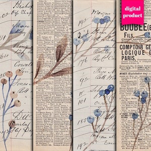 DIGITAL Botanical Ephemera - Printable Vintage Botanical Papers Download - VBM2450