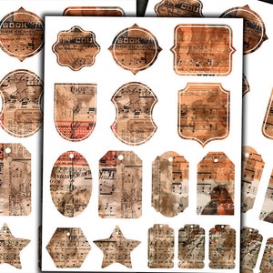 DIGITAL Junk Journal Vintage Ephemera Printables - Digital Collage Sheet Download