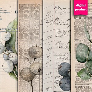DIGITAL Vintage Botanical Ephemera - Afdrukbaar Vintage Junk Journal Ephemera - VBM2501