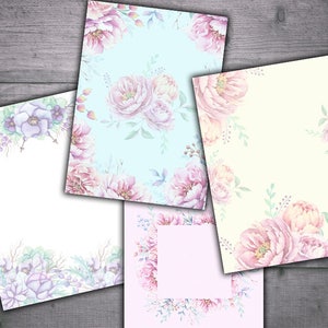 DIGITAL Watercolor Floral Backgrounds Digital Paper Instant Download
