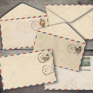 DIGITAL Vintage Air Mail Envelopes - Printable Envelopes Digital Download - VBM1323