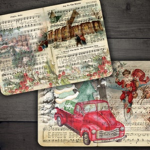 Vintage Christmas Digital Paper: Junk Journal Printable Pages (Digital Download)