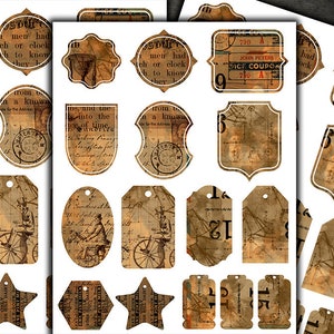 DIGITAL Junk Journal Vintage Ephemera Printables - Digital Collage Sheet Download