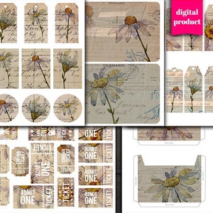 Digital vintage Botanical Junk Journal Kit - Éphéméride botanique imprimable pour junk journals - VBM2525