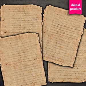 DIGITAL Antique 1750's Handwritten Ephemera - Digital Grunge Junk Journal Handwritten Letters Descargar - VBM2467