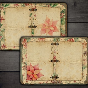 Vintage Christmas Junk Journal Pages: Floral Printable (PDF)