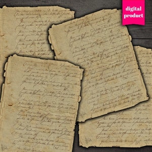 DIGITAL Antigo 1750 Manuscrito Ephemera - Digital Grunge Junk Journal Download de cartas manuscritas - VBM2461