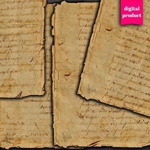 DIGITAL Antique 1750's Handwritten Ephemera - Digital Grunge Junk Journal Handwritten Letters Descargar - VBM2463