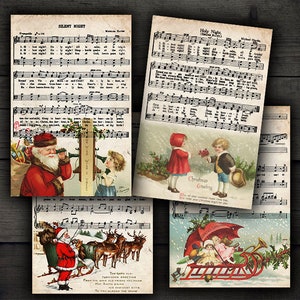 DIGITAL Printable Vintage Christmas Music Sheets - Digital Vintage Christmas Download - VBM2320