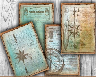 Objetos Náuticos Vintage: Folhas de Colagem para Imprimir (Download Digital)