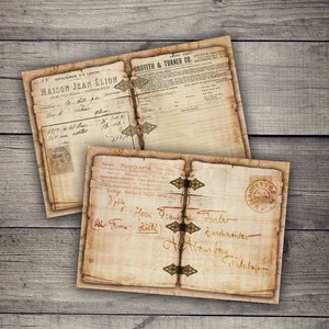 Vintage Grunge Journal Pages: Printable Collage Sheet (Digital Download)