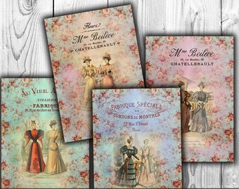 DIGITAL Victorian Fashion Digital Collage Sheet Download - VBM1231