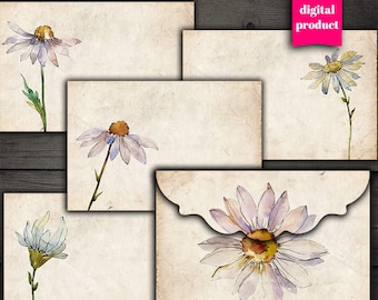 DIGITAL Floral Envelopes  - Printable Vintage Floral Envelopes - VBM2544