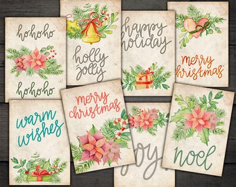 Vintage Christmas Cards: Printable Holiday Card Set (Digital Download)