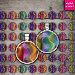 1 Inch Circle Graphics: Jewelry Pendant Collage Sheet (Digital Download)