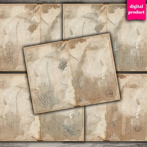 Grunge Ephemera: Faded Junk Journal Pages (Digital Download)