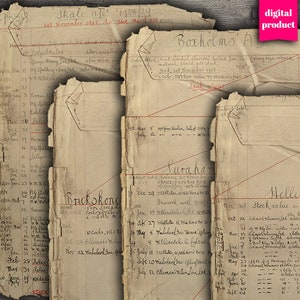 LIBRO DE CONTABILIDAD ANTIGUA DIGITAL 1920, Efemérides Grunge imprimibles, Documentos antiguos, Descarga ephemera vintage - VBM2707