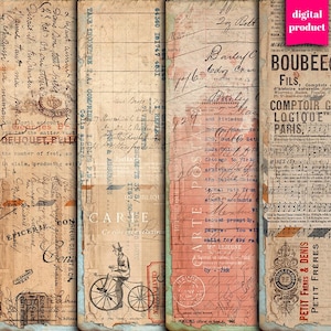 Digital Postal Grunge Ephemera - Effimeri vintage stampabile - Vintage Junk Journal Digital Collage Sheet Download - VBM2743