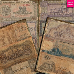 DIGITAL Pre War Antique Money - Banconote antiche stampabili - Digital Vintage Money Download - VBM2899