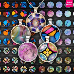 1 Inch Circle Graphics: Cabochons, Bottle Caps, Pendants (Digital Download)