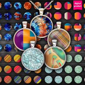 1 Inch Circle Graphics: Cabochons, Bottle Caps, Pendants (Digital Download)