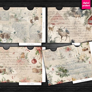 Envelopes de Natal Vintage DIGITAL - Envelopes de Natal para impressão - VBM2838