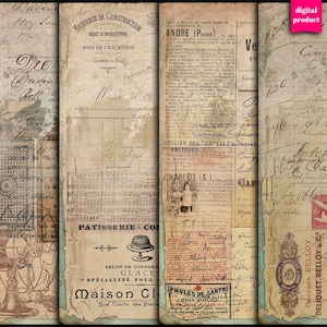 DIGITAL Grunge Ephemera - Ausdruckbare Vintage Ephemera - Vintage Junk Journal Digital Collage Sheet Download - VBM2746