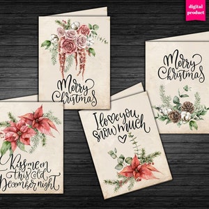 DIGITALE Weihnachtskarten - Druckbare Weihnachtskarten Download - VBM2849