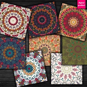 Mandala Coaster Images: Floral Digital Art (Digital Download)