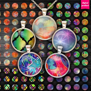 1 Inch Circle Graphics: Cabochons, Bottle Caps, Pendants (Digital Download)