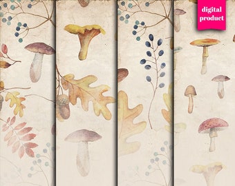 DIGITAL Vintage Fall Junk Journal Ephemera - Vintage Autumn Digital Paper Download - VBM2733