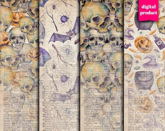 Digital Collage Sheet Altered Art Slide Images 1 X 3 Halloween - Etsy