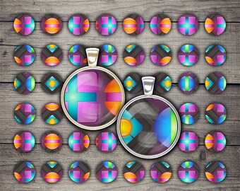 1 Inch Circle Graphics: Cabochons, Bottle Caps, Pendants (Digital Download)