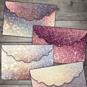 DIGITALE printbare Glitter Enveloppen - Digitale Collage Sheet Download