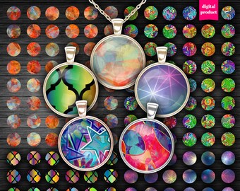 1 Inch Circle Graphics: Cabochons, Bottle Caps, Pendants (Digital Download)