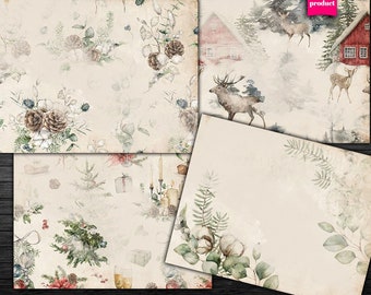 DIGITAL Vintage Christmas Digital Papers Download 28 - VBM28