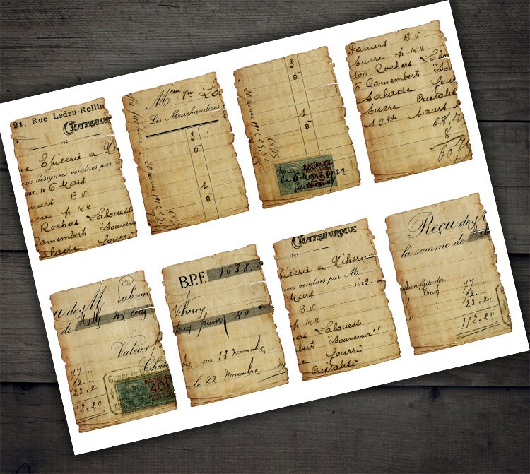 DIGITAL Vintage Grunge Ephemera Digital Collage Sheet Download - VBM28 ...