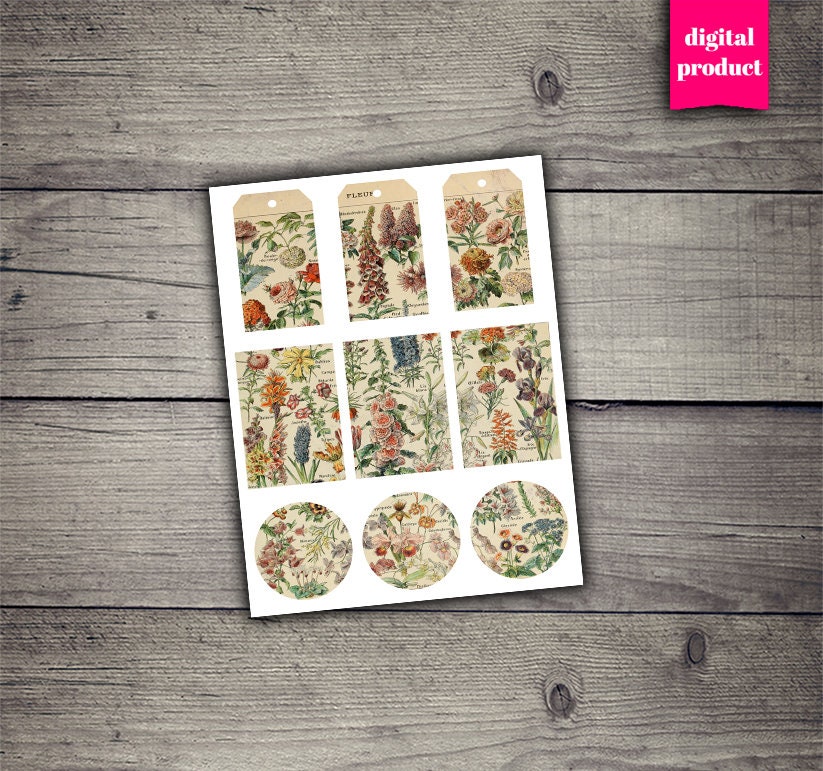 DIGITAL Vintage Botanical Junk Journal Kit - Printable Vintage Floral ...