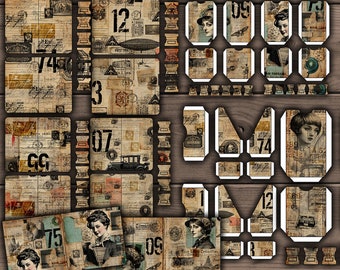 Industrial Grunge Ephemera Folio Kit: Printable Junk Journal (Digital Download)