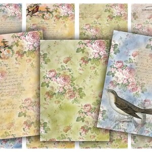 Floral Pattern Digital Paper: Vintage Collage Sheet (Digital Download)