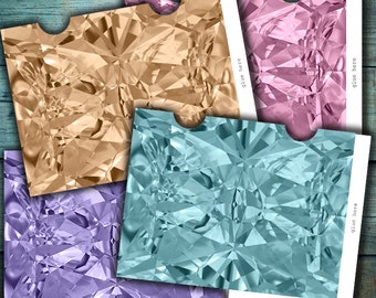 DIGITAL Printable Diamond Envelopes  - Digital collage sheet download