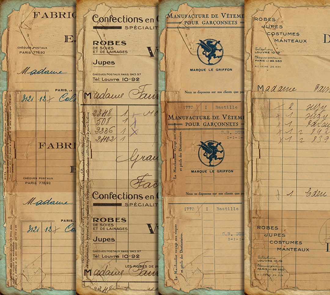 DIGITAL Vintage Grunge Junk Journal Ephemera - Digital Collage Sheet ...
