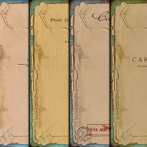 CYFROWE Vintage Grunge Postal Ephemera - Cyfrowy arkusz kolażu do pobrania - VBM1672