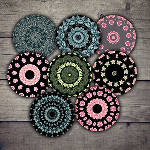 DIGITAL Mandalas 2.5 inch circles - Digital Collage Sheet Printables