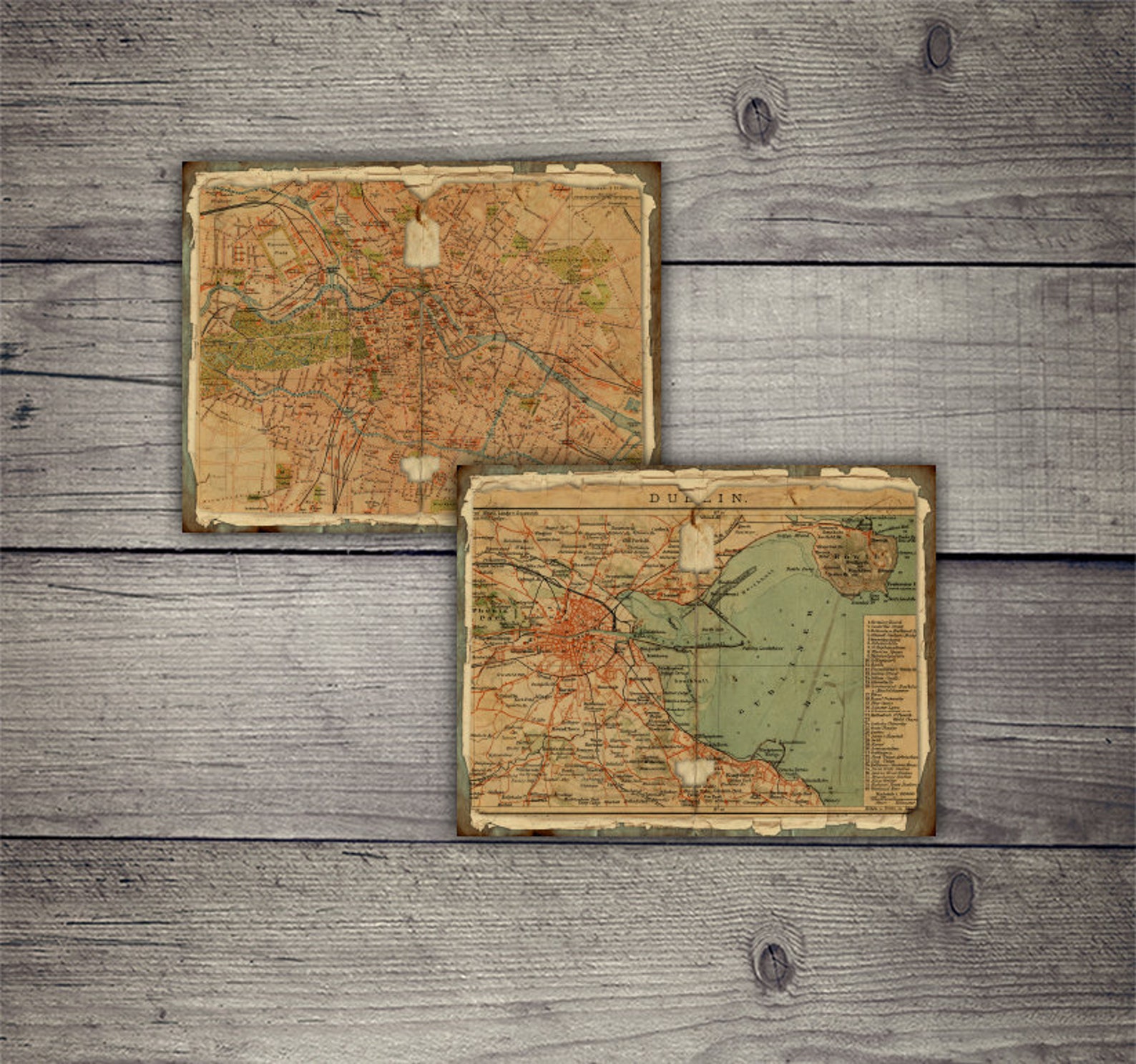 DIGITAL Vintage Maps Travel Junk Journal Pages Printable Old | Etsy