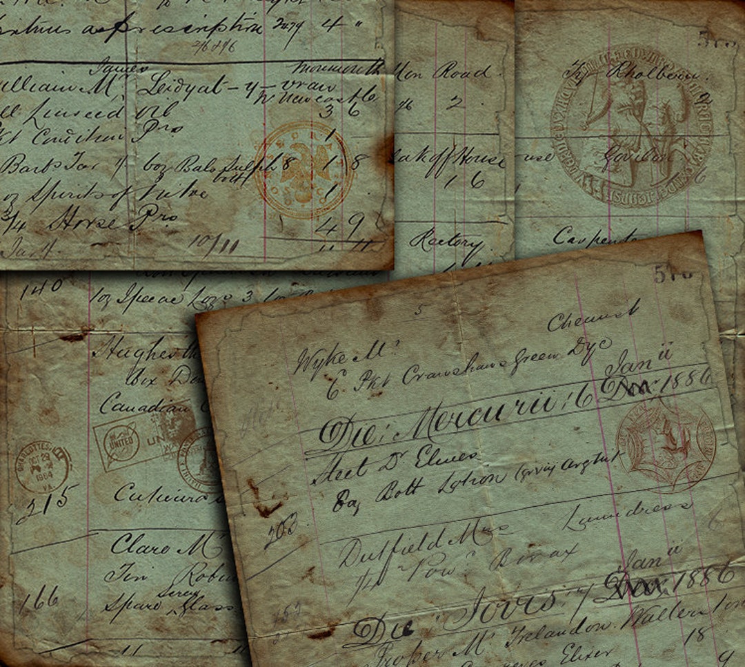 DIGITAL Vintage Grunge Handwritten Junk Journal Ephemera - Digital ...